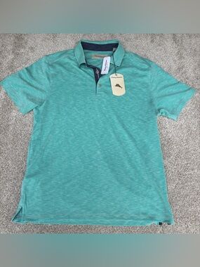 Tommy Bahama Men's Medium Atlantis Teal Polo NWT